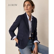 J.Crew Schoolboy Blazer Womens Size 2 Navy Wool Gold Button Preppy Classic