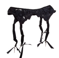 Vintage Victoria's Secret Black Lace Garter Belt Size M Lingerie Intimates