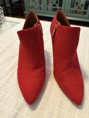 Red Suede High Heel Shoes By Jessica Simpson