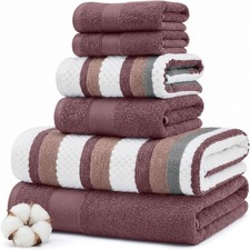 6 Piece Bath Towel Set 2 Towels 2 Hand 2 Washcloths 100 Cotton