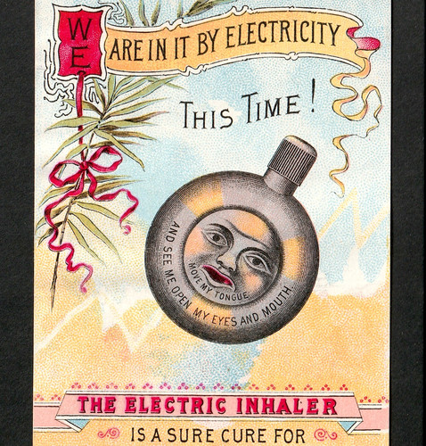 Quack Electric Inhaler 19th Century Headache Cure Trade Card j.US