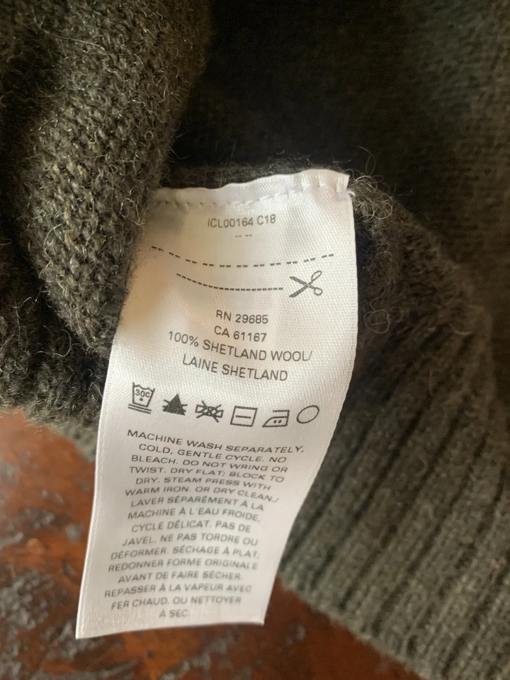 Men’s Pendleton 100% Shetland Washable Wool Knit Sweater Brown Size Medium EUC - Image 4 of 4