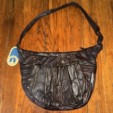 Vintage Dark Brown Genuine Leather Hobo Shoulder Bag Purse NEW