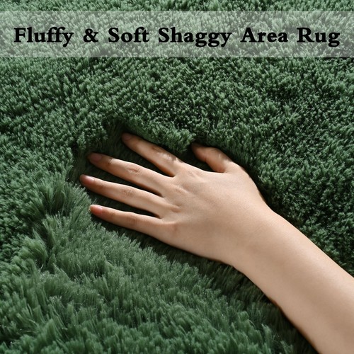 Large Dark Green Rug for Living Room, 5x8 Large Fluffy Area Rugs for Bedroom,... - Bild 3 von 9