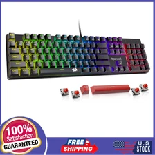 Redragon Mechanical Gaming Keyboard Wired with 11 Backlit Modes and Red Switch
