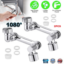 2 Pack Universal 1080 Swivel Robotic Arm Swivel Extension Abs Faucet Aerator