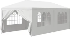 Carpa gazebo impermeable blanca para exteriores de 10 x 20
