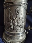 MULTI FIGURE GERMAN PEWTER 12" STEIN and 4 Goblets TANKARD GERMANY 11" Tall — photo 7