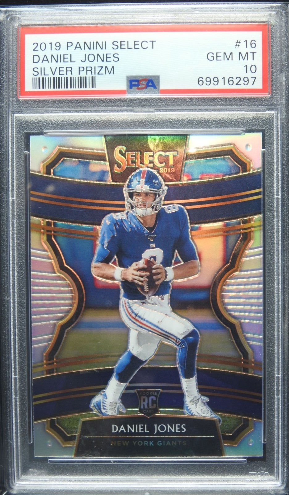 2019 Panini Select DANIEL JONES RC Concourse Silver Prizm #16 Giants PSA 10
