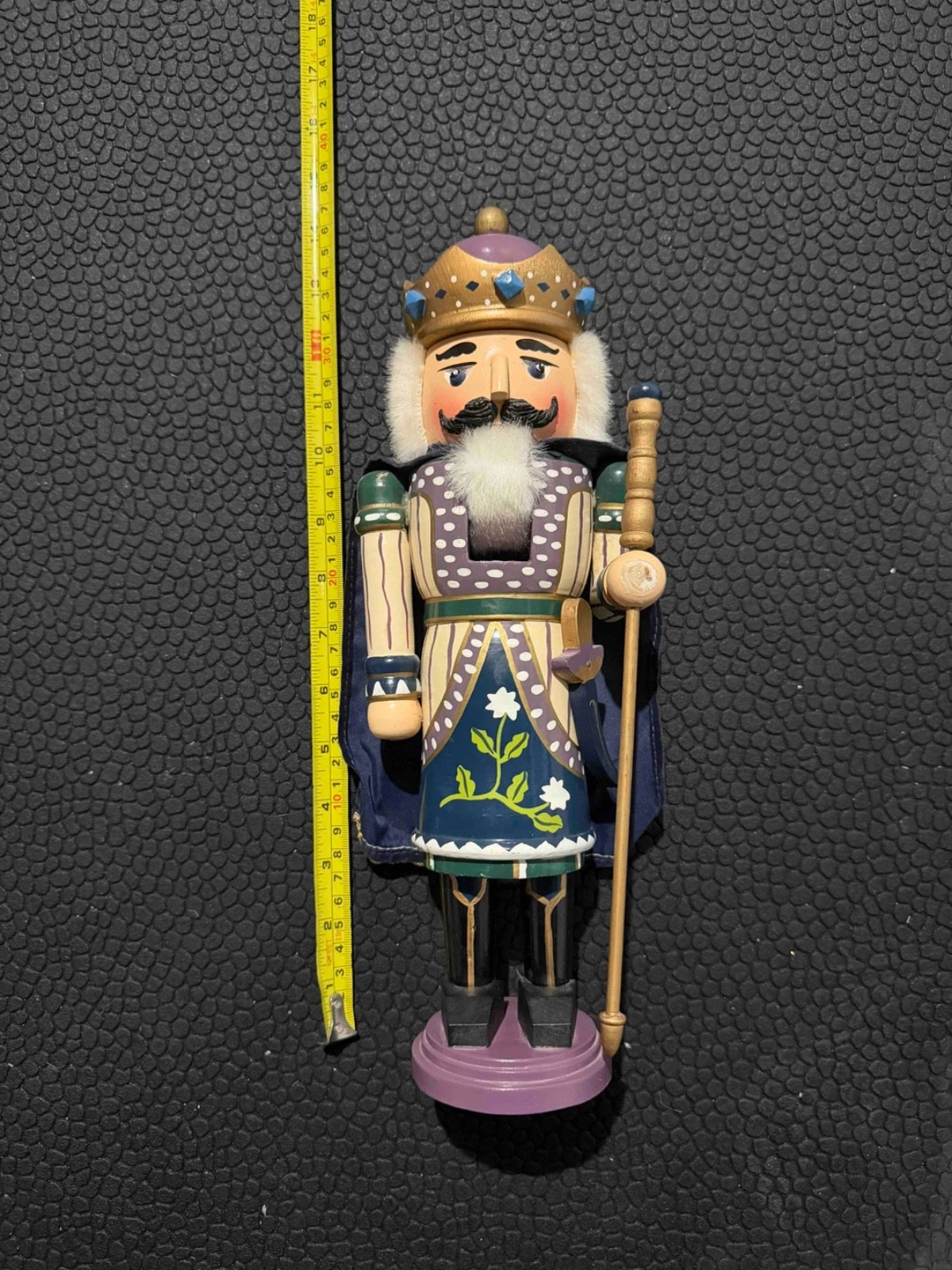 14" Purple Royal King Nutcracker with Cape