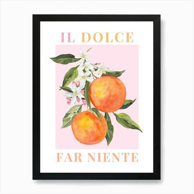 Il Dolce Far Niente, Fruit Print, O Framed Wall Art Poster Canvas Print Picture
