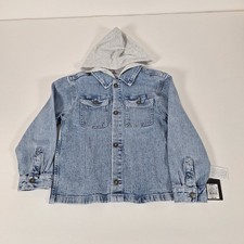 Jean Jacket Size Small 6/7 Child  s Medium Wash With A Hood NWT Art Class Brand