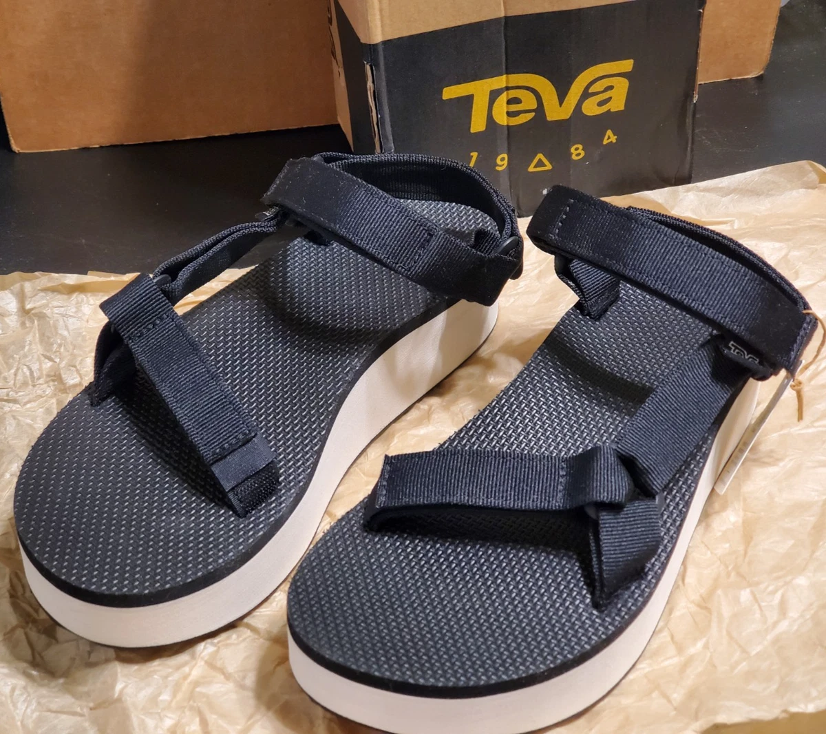 Teva Black White Strappy‎ Sport Sandals F3019A USA 9 Original Universal Sandal Styles | Teva® main image 3