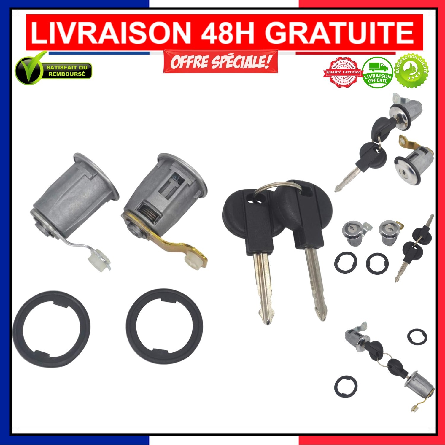 Kit barillet de porte pour réparer les serrures bloquées de Peugeot