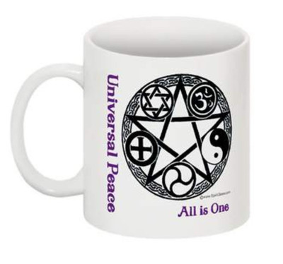 Universal Peace Star Coffee Mug Cup Global Religous Symbols