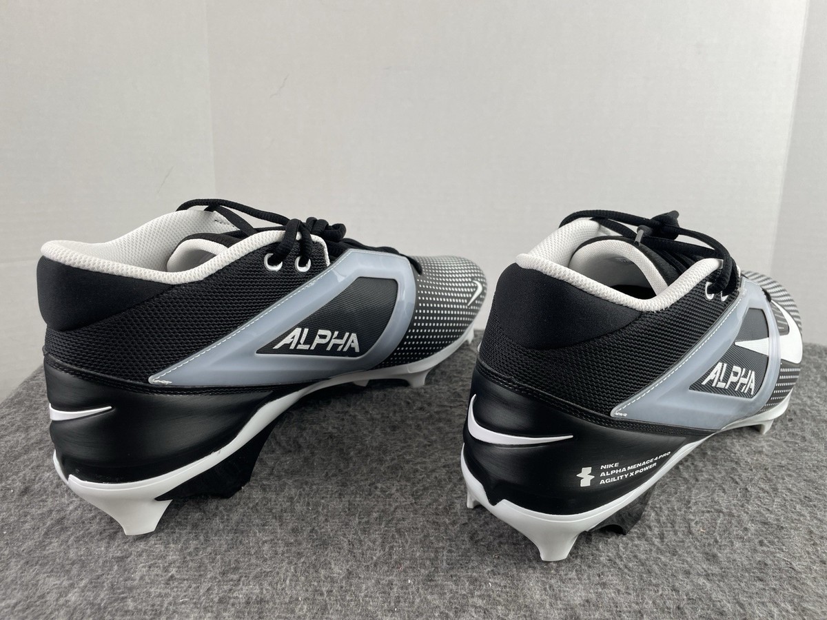 Nike Alpha Menace 4 Pro Football Cleats Black White FZ7702-005 - Men\'s Size 12.5 Nike Alpha Menace 4 Pro Men main image 3