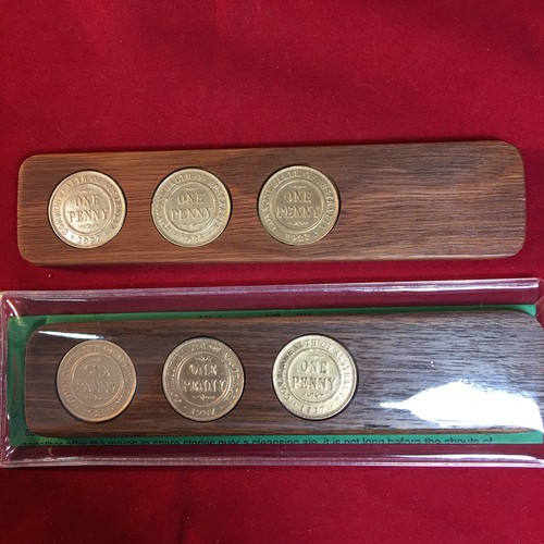 90 Aniversario Madera Dura Dos-Up Juego Regalo Boda 1935 Centavo Australiano - Imagen 131 de 146