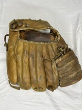 Vintage Youth Brown Leather Baseball Glove Left Handed Throw