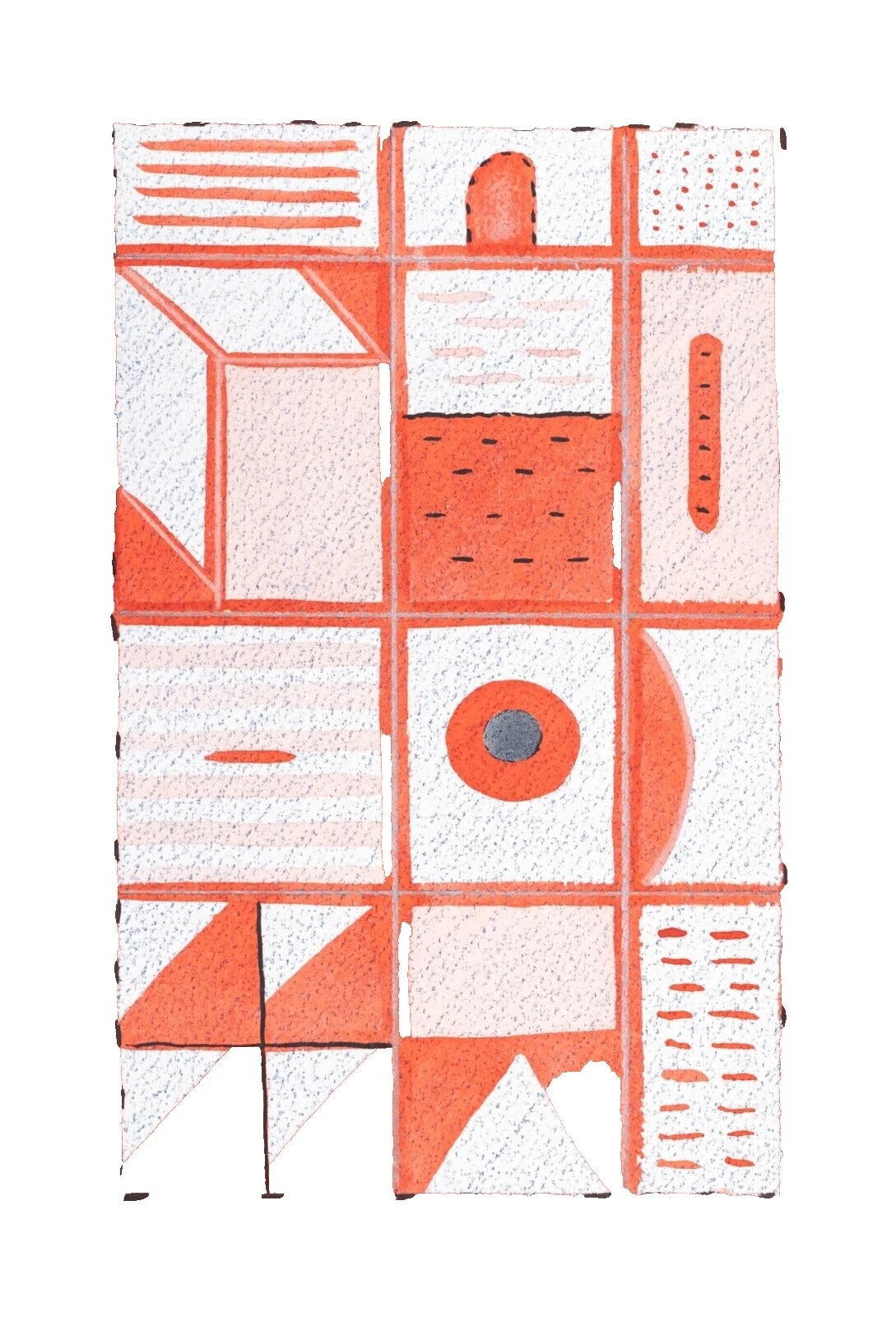 Pinturas artísticas de arquitectura modernista en papel