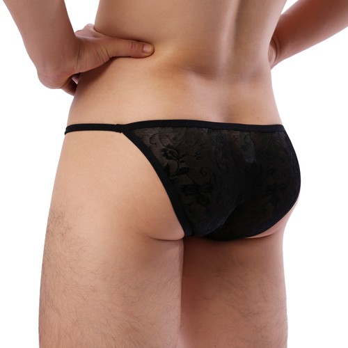 Hombres Sissy Tanga Calzoncillos Encaje Sexy Ropa Interior Transparente Mini Calzoncillos - Imagen 2 de 24
