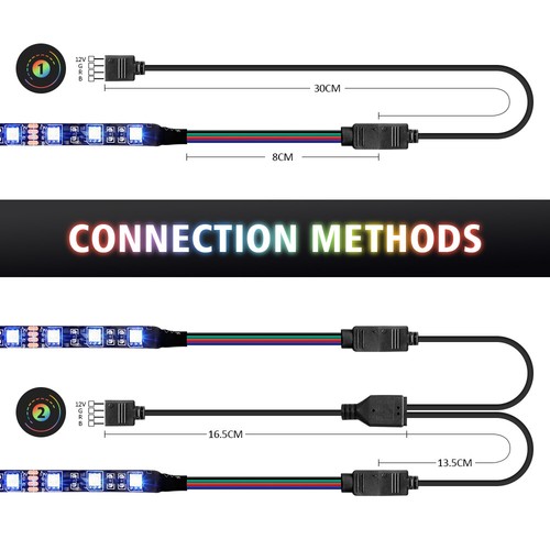 DC12V 5050 4Pin Led Strip RGB LED Light For PC Computer Case Mainboard Control - Picture 3 of 17