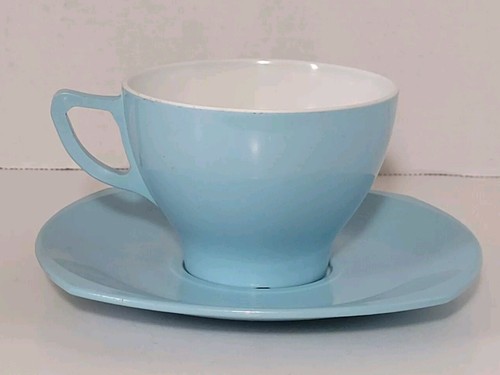Vintage Argosy Ware Melmex Melanine Melmac Tea Cup Saucer Blue Coffee England - Picture 2 of 10