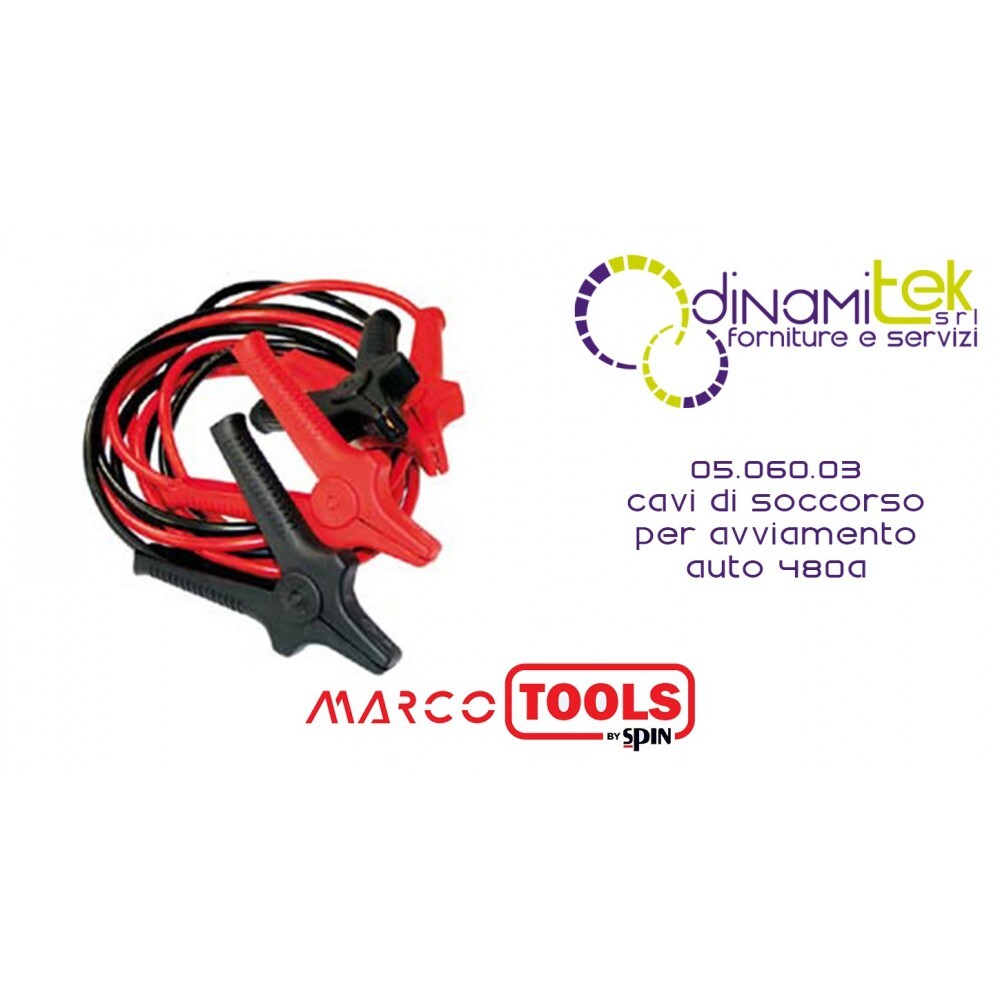 Cavi Avviamento 480A Spin Marco Tools 05.060.03 | Professionali 4.5m