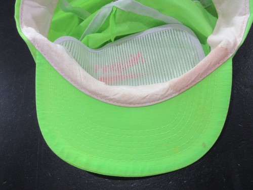 VINTAGE Newport Hat Cap Snap Back Green Orange Cigarette Neon Logo Mens 90s - Picture 7 of 8