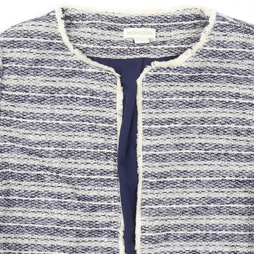 Monsoon Womens Blue Cotton BlendBlazer Size 14 - Picture 7 of 12