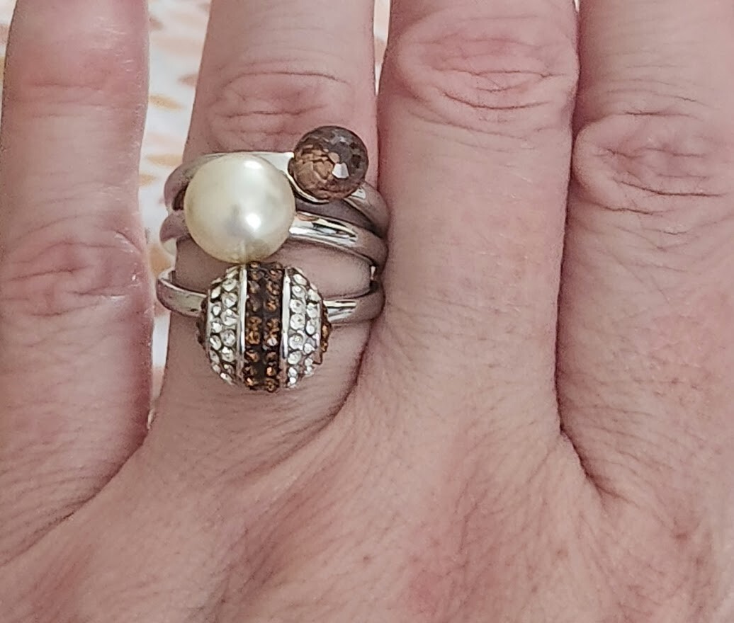 HENRI BENDEL Silver Plated Stackable Ring Set of … - image 5