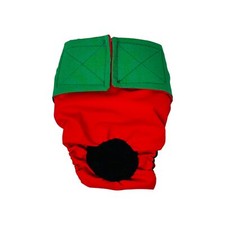 Barkertime Holiday Green and Red Dog Diaper - Made in USA