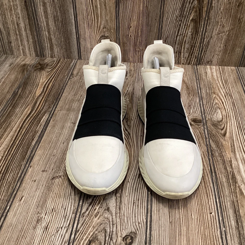 Zapatillas informales Ecco para mujer St1 Yak de cuero de caña alta blancas negras talla 39-8 EE. UU. Foto 2 de 4