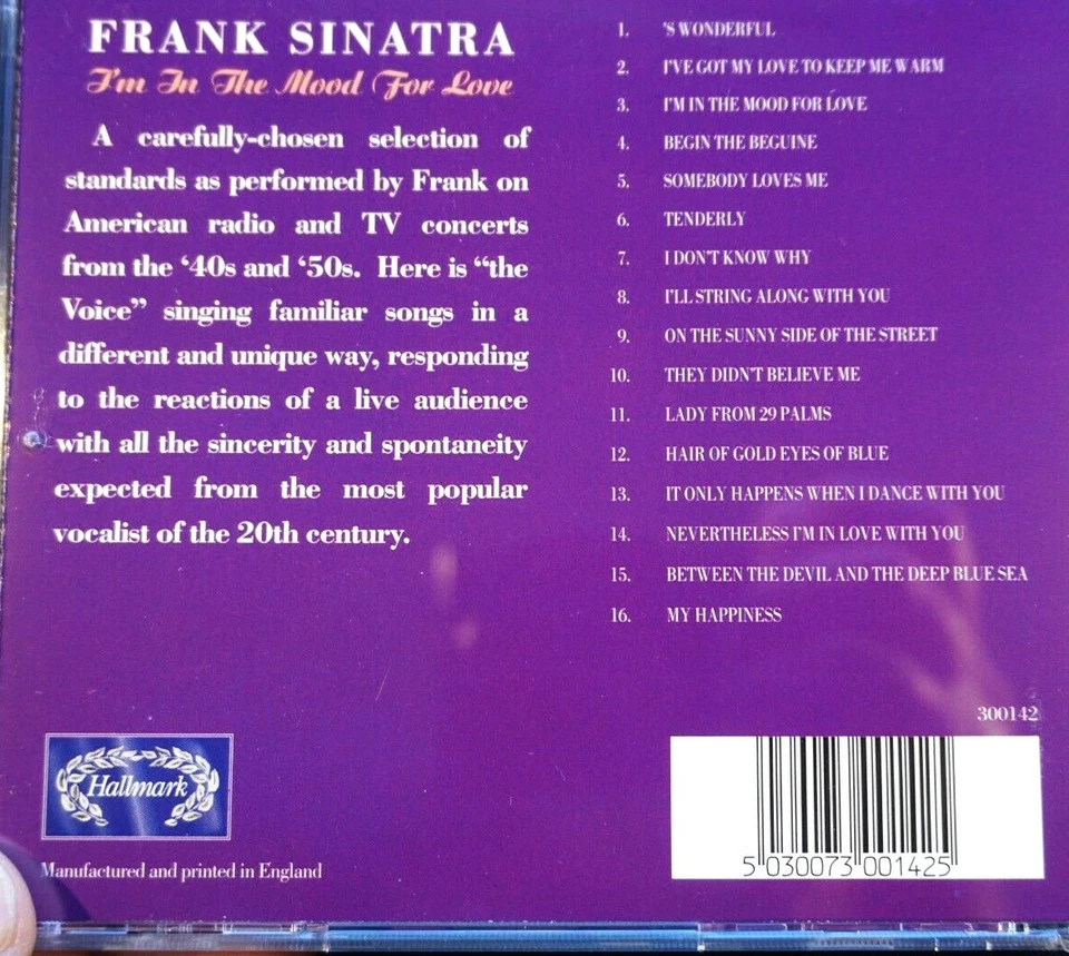 Frank Sinatra - I'm In The Mood For Love - CD, VG - Image 2 of 2