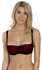Sexy Plus Size Balconette Bra ROSME Lace Lingerie KAMILA Black/Red