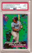 WANDER FRANCO - 2019 BOWMAN PLATINUM PRISMATIC PRODIGIES - GREEN - PSA MINT 9