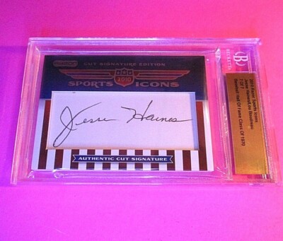 2010 Razor Sports Icons Cut Signature Jesse Haines, Lou Boudreau, #d/7 Dual Auto