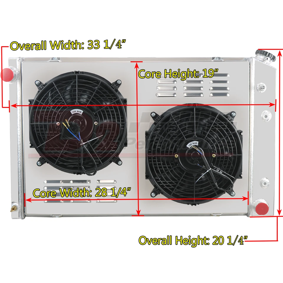 716 4Row Radiator+Shroud Fan For 1973-87 Chevy GMC C/K C10 C20 K20 C2500 Truck - Image 2 of 4