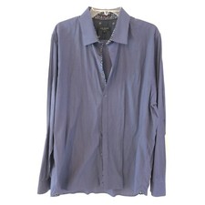 Ted Baker London Men Blue Long Sleeve Dress Shirt size 7 3XL Work Office Party