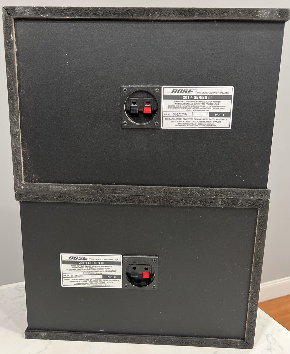 Pair of Black Bose 201 Series III Direct Reflecting Stereo