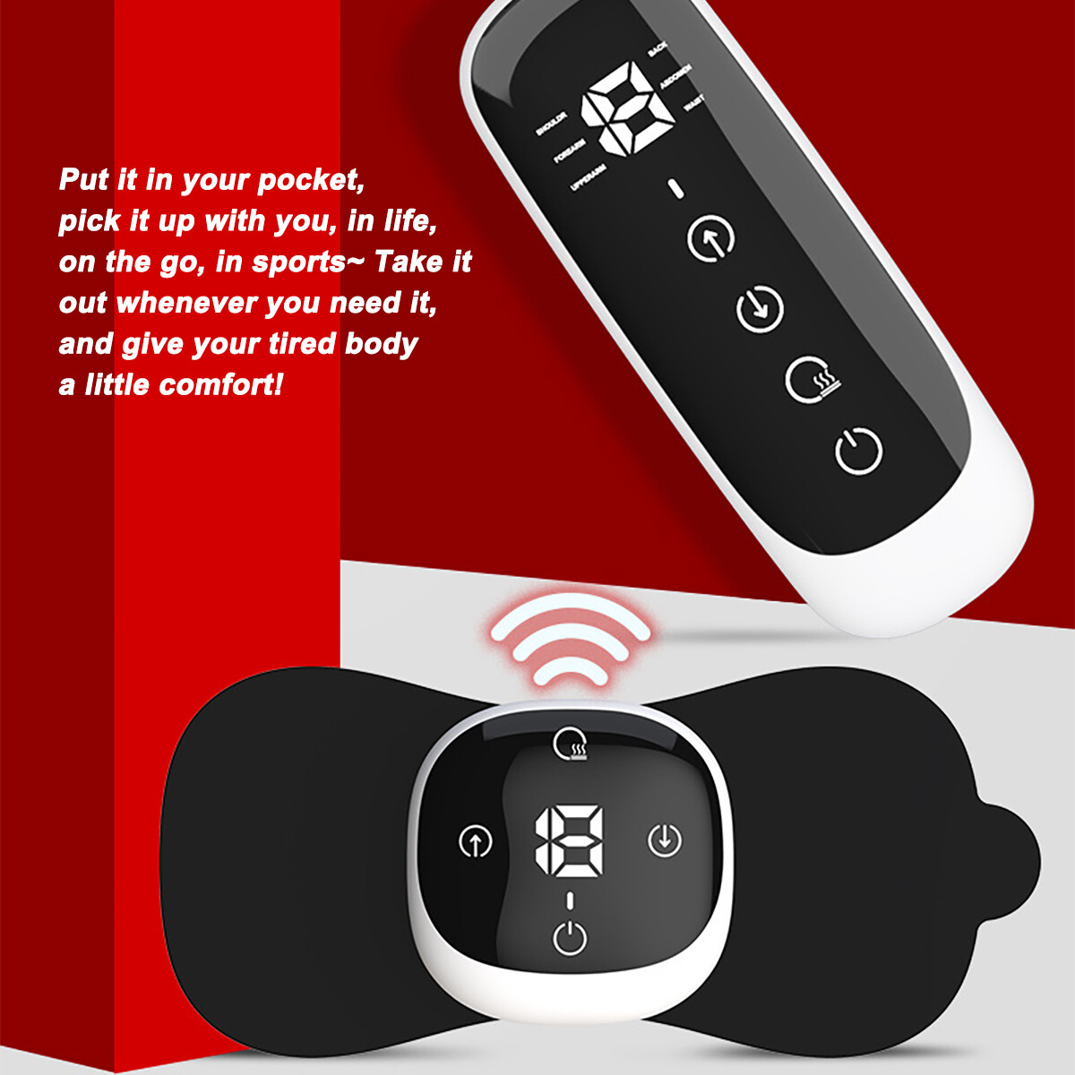 Pulse Tens Unit EMS Massager Back Full Body Stimulator Pain Relief