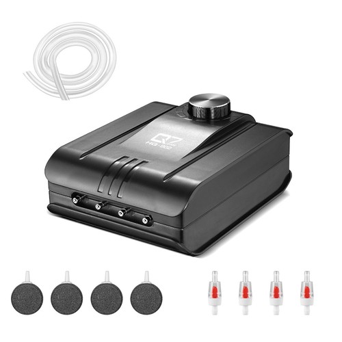 JEREPET 320GPH Aquarium Air Pump 8W Adjustable Quiet Oxygen pump with 4