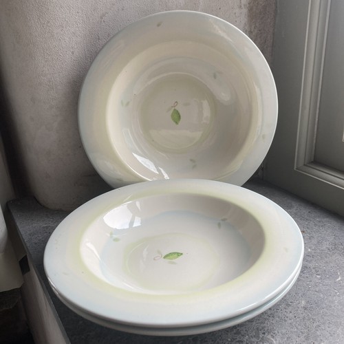 3 x vintage POOLE POTTERY leaf design hand painted soup bowls similar to Fresco - Picture 4 of 16