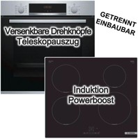 Herdset Bosch Backofen Ecoclean Auszug + Induktionskochfeld Booster Autark 60Cm