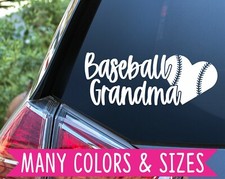 Baseball Grandma heart laces sports car truck tumbler decal sticker