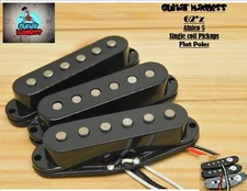 G.M. 62'z Alnico 5 Single Coil Pickup Set FLAT POLES (Black) For Stratocaster®