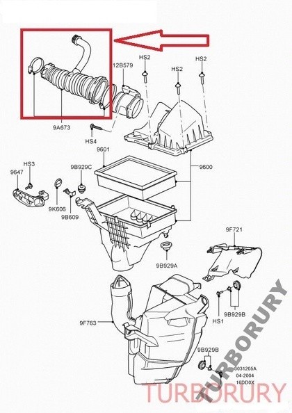 Qiilu Tubo Flessibile Aspirazione Aria Motore In Gomma Per Ford Focus / C-Max E Volvo C30 / S40 / V50 - Ricambio OE 1336611, 3M519A673MG, 30680774 - 6