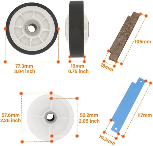 Dryer Maintenance Kit for Maytag WP33002535 306508 63700340 12001541 Belt Roller - Picture 5 of 12