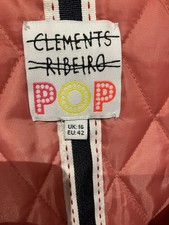 Clements Robeiro Coat Pink Hooded Padded Nylon Polyester Size 16