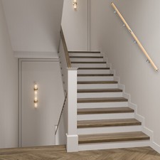 6.6FT Wood Handrail For Step Stair Railing Hand Rail Non-Slip Wall Hand Railings