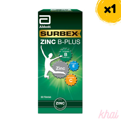 Surbex Zinc B Plus High Strength Vitamin B Improve Stamina Anti-Stress 60's